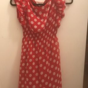 Minnie is that you? Red and white polka dot dress